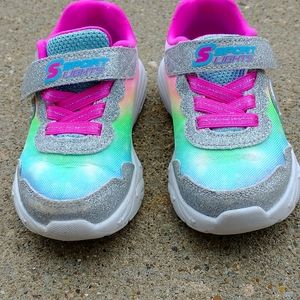 Kids girls sport sketchers light 7green blue pink grey
